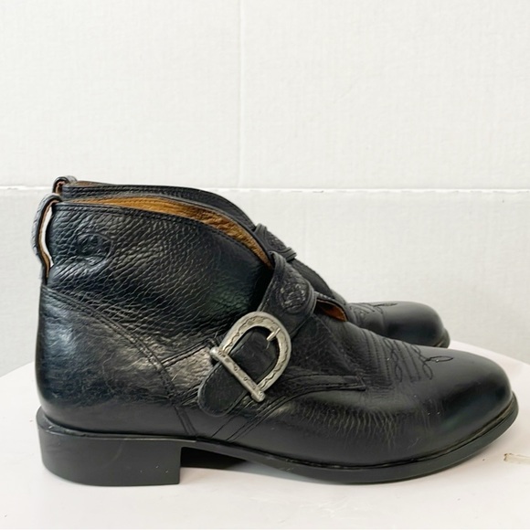 Ariat Black Ankle Boots with Silver Buckle - Picture 4 of 9